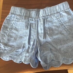 Lilly Pulitzer Blue High Waist Scalloped Shorts